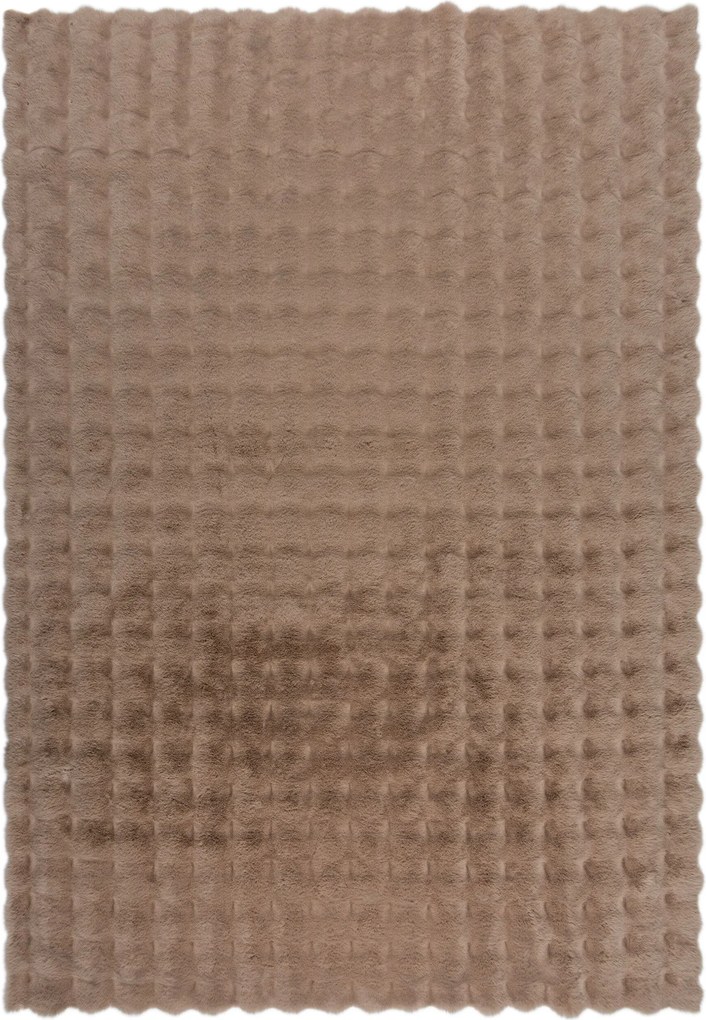 Kusový koberec Waffle Faux Fur Taupe, 180x290, hnedá, obývacia izba, Flair Rugs