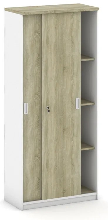 Zasúvacia skriňa MIRELLI, 800 x 400 x 1800 mm, biela/dub sonoma