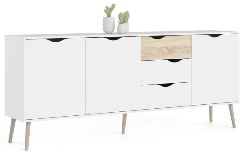 Biela komoda 196x82x39 cm Oslo – Tvilum