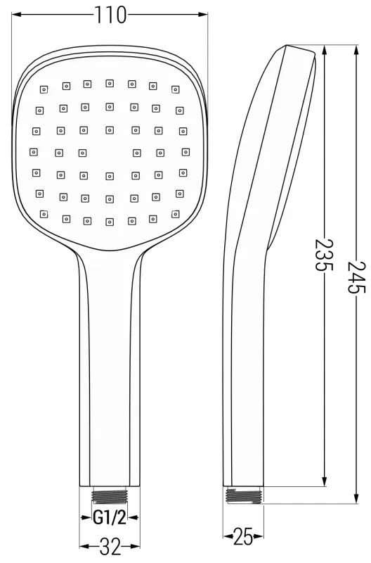 Mexen Uno, podomietkový sprchový set DR33, čierna, 71435DR33-70