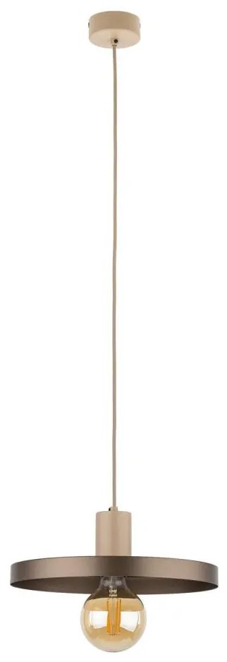 Luster na lanku SILA 1xE27/15W/230V pr. 30 cm hnedá/béžová