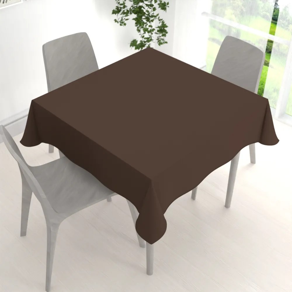 Biante Dekoračný štvorcový obrus Rongo RG-051 Hnedý 90x90 cm