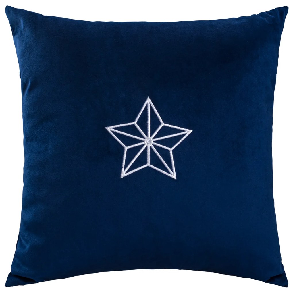 VIANOČNÁ DEKORAČNÁ OBLIEČKA NA VANKÚŠ WINTER 43X43 CM MODRÁ