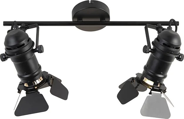 Inteligentný reflektor čierny Vrátane WiFi GU10 2-svetlá s klapkami - Movie