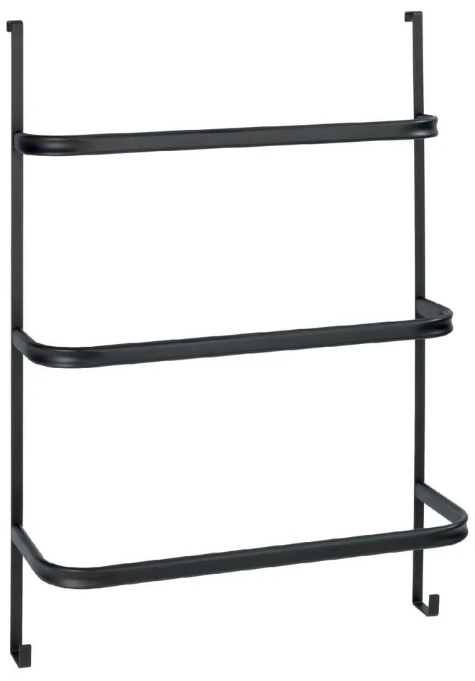 Čierny samodržiaci vešiak na uteráky Wenko Towel Holder Black, 21 × 54 cm