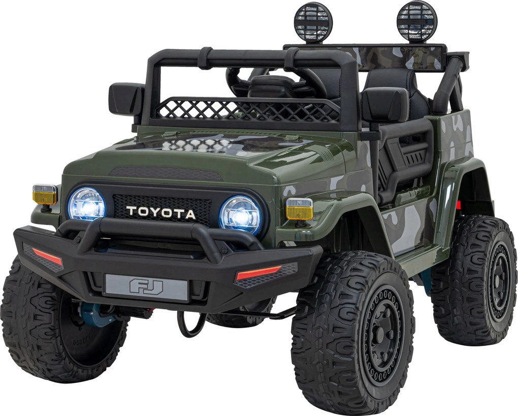 Ramiz Elektrické autíčko Toyota FJ Cruiser maskáčové + ovládač + pohon 4x4 + LED a audio + EVA kolesá + plynulý rozjazd