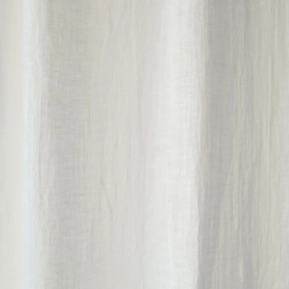 Biely ľanový ľahký záves s tunelom Linen Tales Daytime, 250 x 130 cm