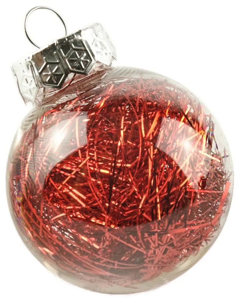 DECOLED Sada ozdob, prům. 6 cm, červená