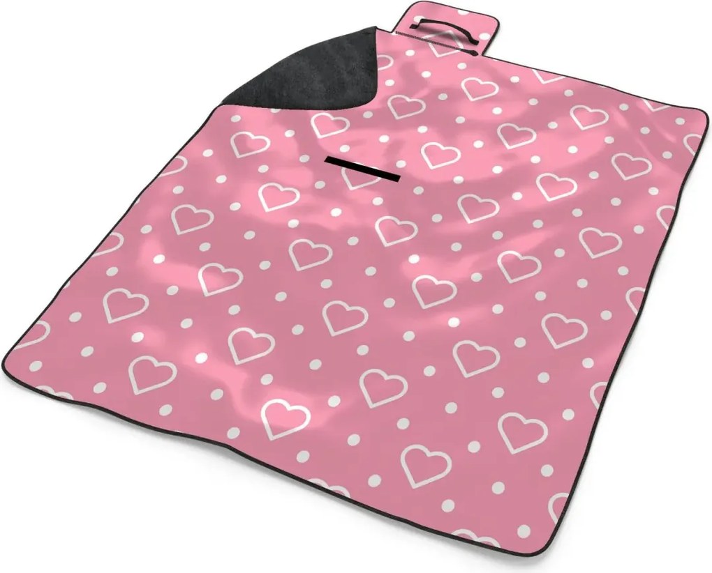 Sablio Plážová deka Srdce a bodky: 200x140 cm