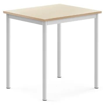 Stôl SONITUS, 700x600x720 mm, HPL - breza, biela
