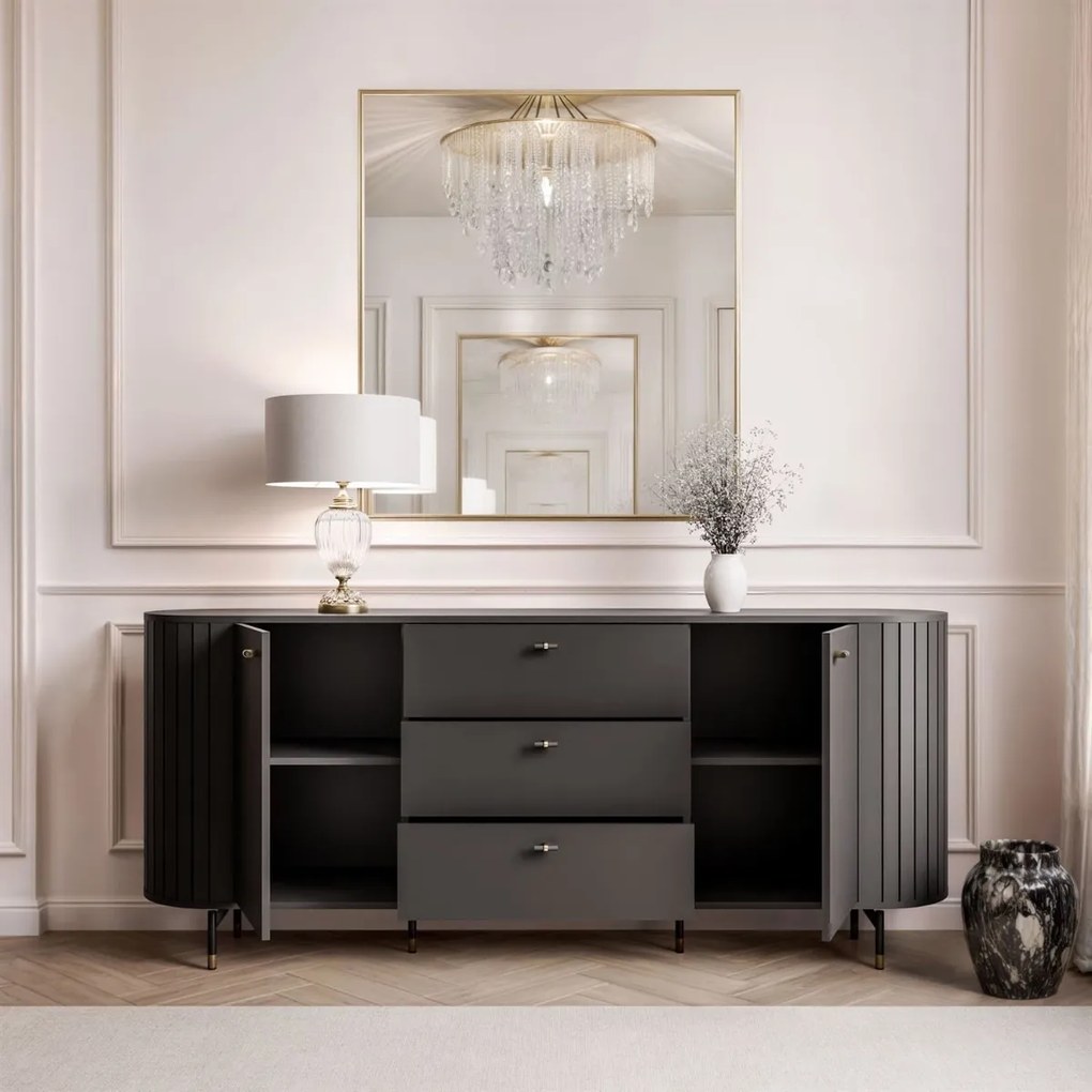 KOMODA LANDRY PRESTIGE 2D3 ČIERNA 190 cm