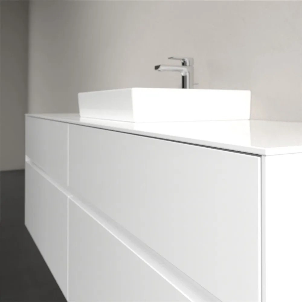 VILLEROY &amp; BOCH Collaro závesná skrinka pod umývadlo na dosku (umývadlo v strede), 4 zásuvky, s LED osvetlením, 1600 x 500 x 548 mm, Glossy White, C077B0DH