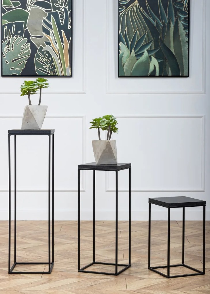 STOJAN NA KVETINÁČ BASICLOFT 60X24X24 CM ČIERNA