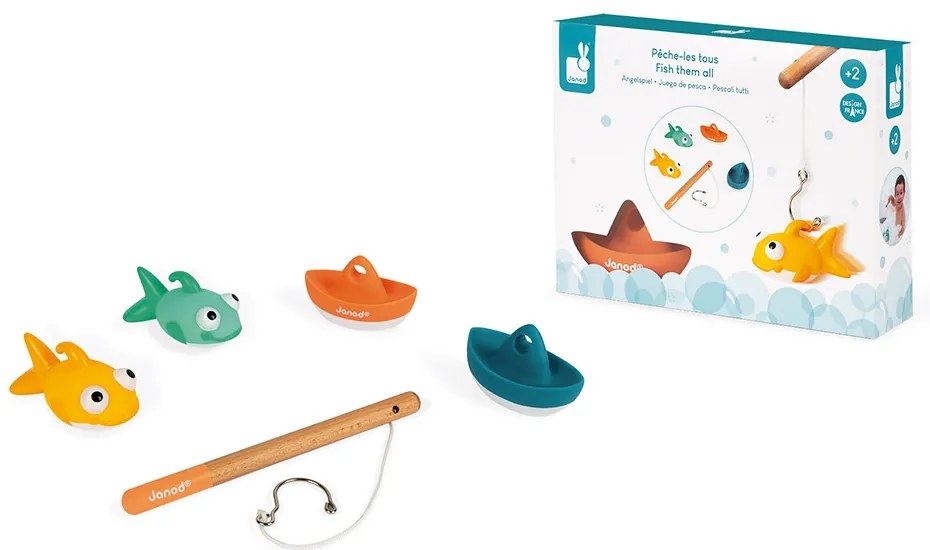 Rybárska udica pre deti s loďkami a rybami – hračka do vody
