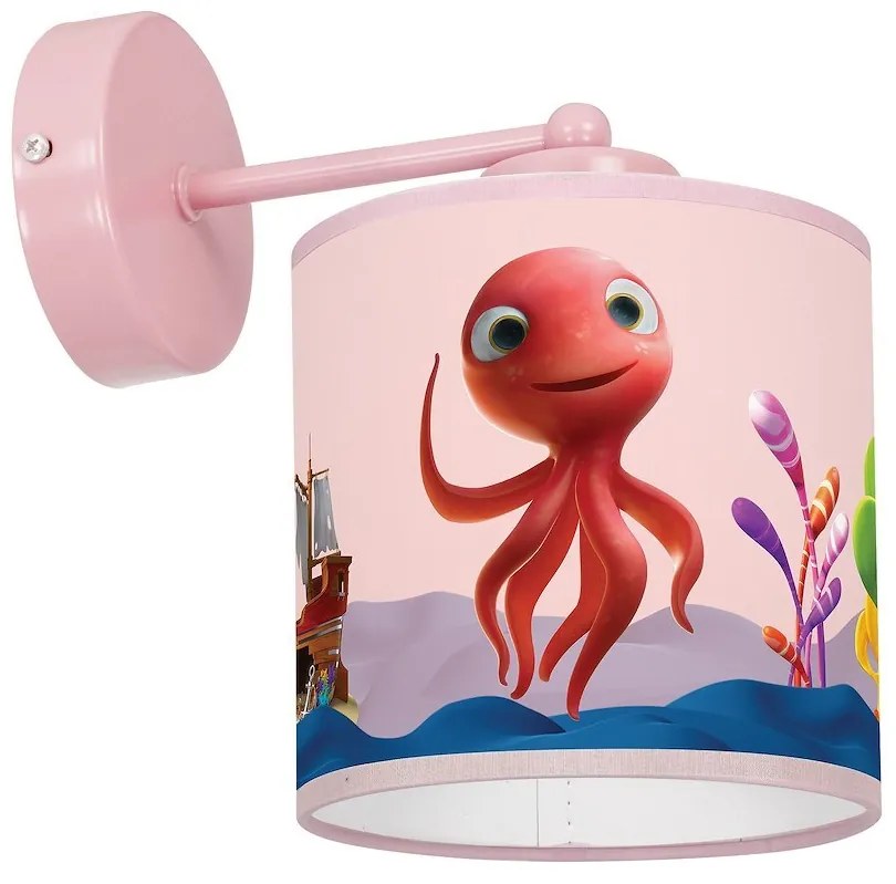 Detské nástenné svietidlo Lola, 1x plastové tienidlo so vzorom, p