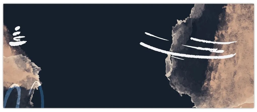 Obraz - Tmavomodrá abstrakcia (120x50 cm)