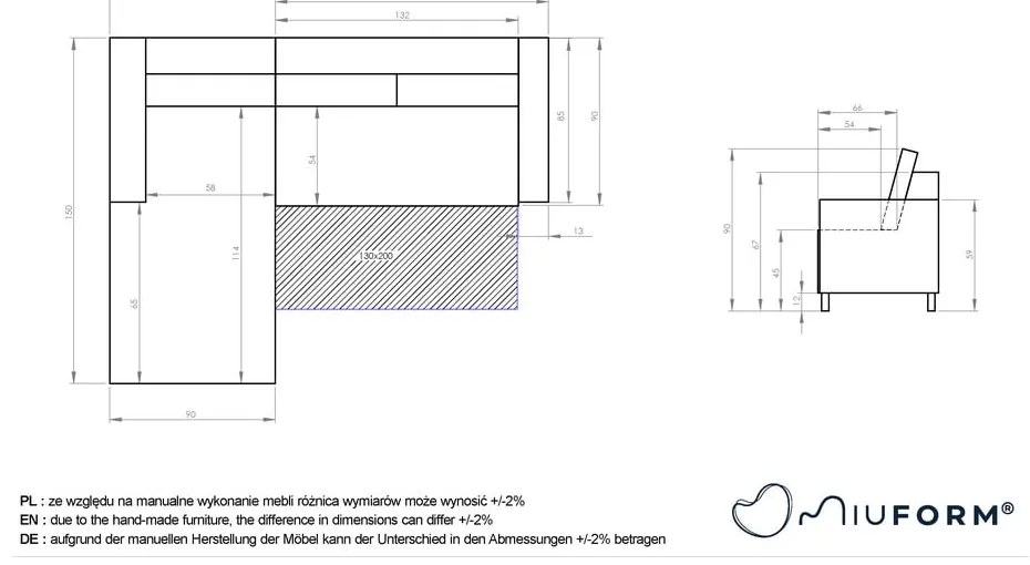 Svetlosivá rozkladacia rohová pohovka Miuform Charming Charlie, ľavý roh