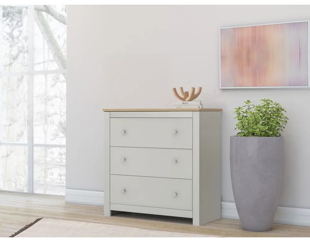 Sivá vysoká komoda 81x35 cm Emerald – Støraa
