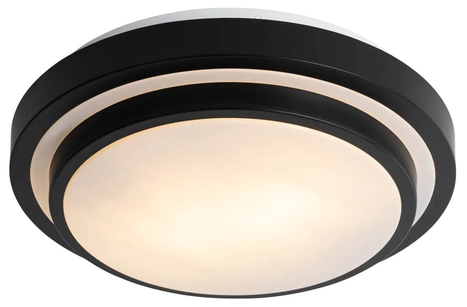 Moderné stropné svietidlo čierne s bielou 35 cm IP44 - Walden
