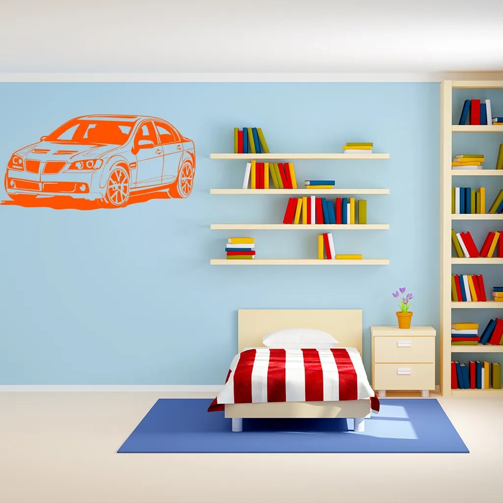 Veselá Stena Samolepka Pretekárske auto Farba: hnědá, Veľkosť: 80 x 40 cm