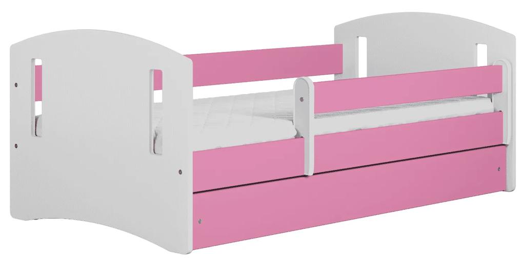 Letoss Detská posteľ CLASSIC 2 - 140/80 Ružová S matracom S uložným priestorom