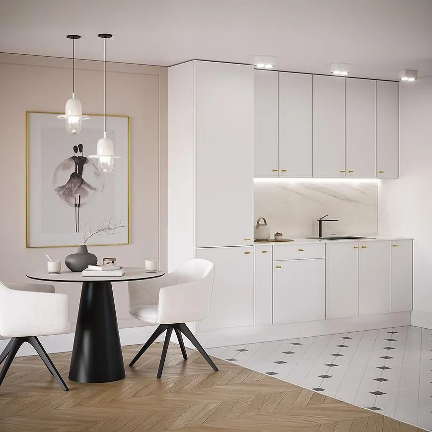 Kuchynská linka Luxeo 250 Biela/Tenký rám White Set 1