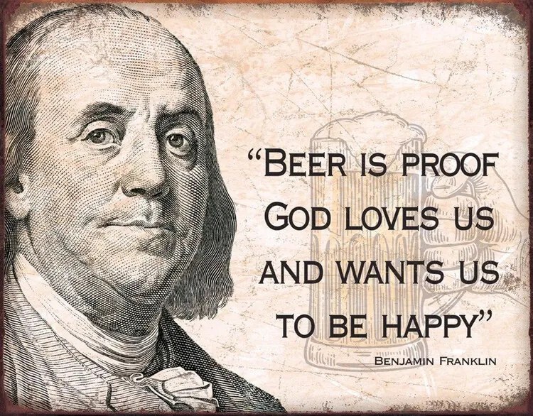 Plechová ceduľa Ben Franklin - Beer