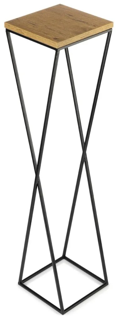 Kvetinový stojan LOFT II 100 cm čierny/dub lancelot