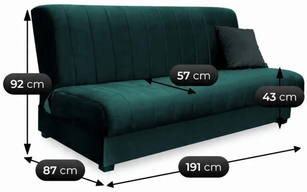 Pohovka Stigma (tmavozelená) . Akcia -20%. Vlastná spoľahlivá doprava až k Vám domov. 1129231