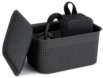 Úložný box s rúčkami BRISEN 7l, 26x18x21cm, biely S vekom / Bez veka: Bez veka