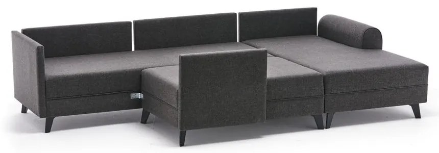 Antracitovosivá rohová pohovka (do tvaru "U") Belen – Balcab Home
