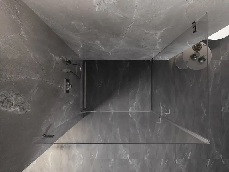 Mexen Lunar-B Duo, výklopný sprchový kút 100 x 85 cm, 8mm číre sklo, chrómový profil, 832-100L-085P-01-00