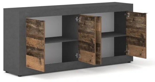 Komoda RUNEA tmavohnedá/antracit