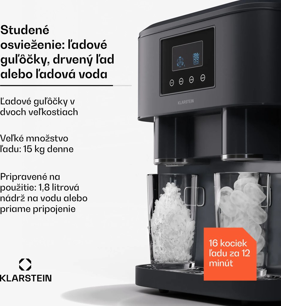 Klarstein Eiszeit Crush, výrobník ľadu, 2 veľkosti, drvený ľad