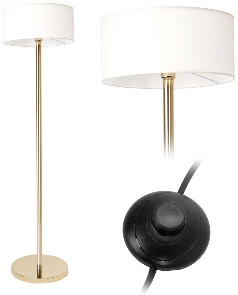 Toolight - Podlahová stojaca lampa E27 APP966-1F, zlatá-biela, OSW-04051