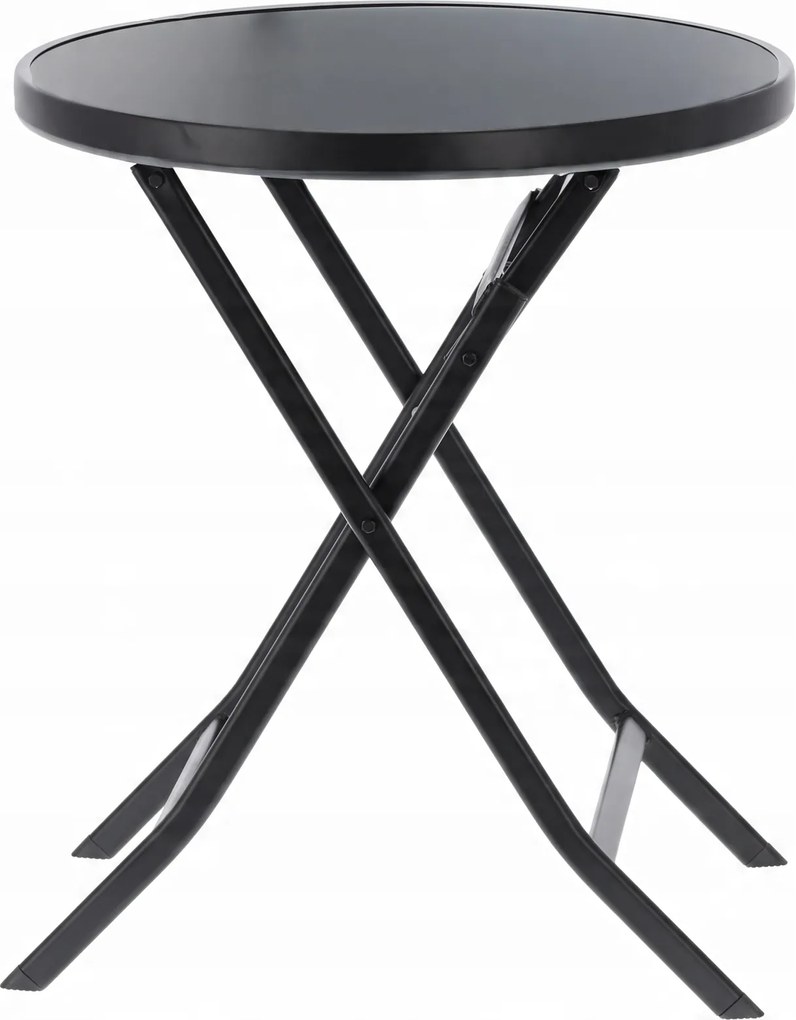 CH Okrúhly skladací stolík Darsy - čierny