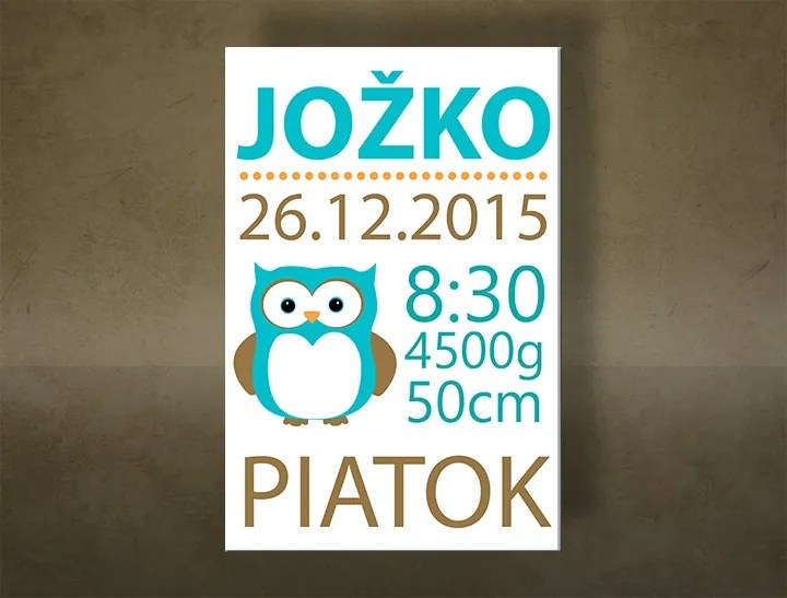 Náš chlapček Obraz na stenu s textom