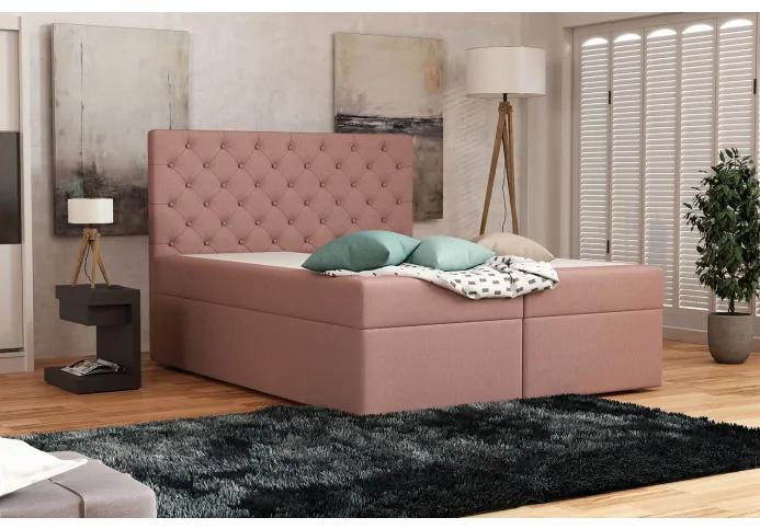 Elegantná čalúnená posteľ 120x200 ALLEFFRA - ružová 1