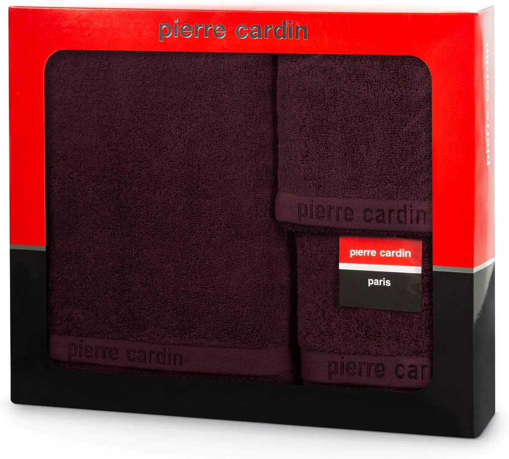 FROTÉ UTERÁK PIERRE CARDIN EVI SADA 30X50 CM, 50X90 CM, 70X140 CM BORDOVÁ