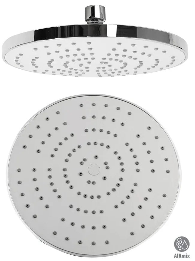 Plastová hlavová sprcha v lesklo striebornej farbe ø 20 cm – Sapho