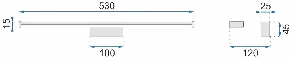 Kúpeľňové svietidlo LED 12W 60CM APP369-1W strieborné