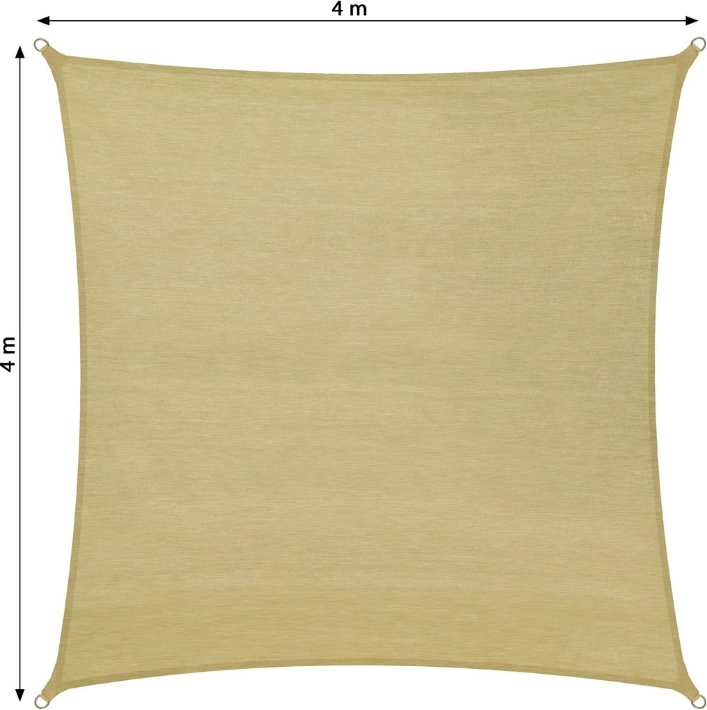 tectake 401810 stínící plachta proti slunci čtverec - 360 x 360 cm