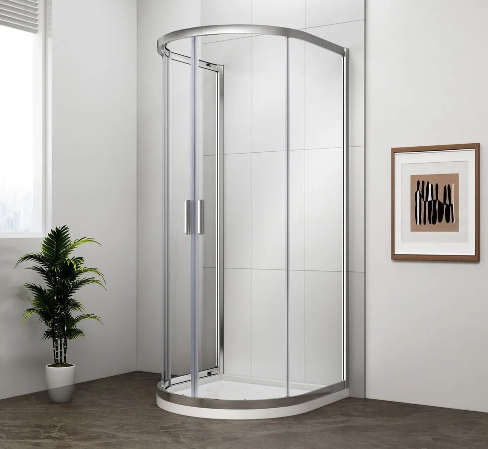 Polysan Polysan, EASY polkruhová sprchová zástena 900x900mm, číre sklo, EL4615