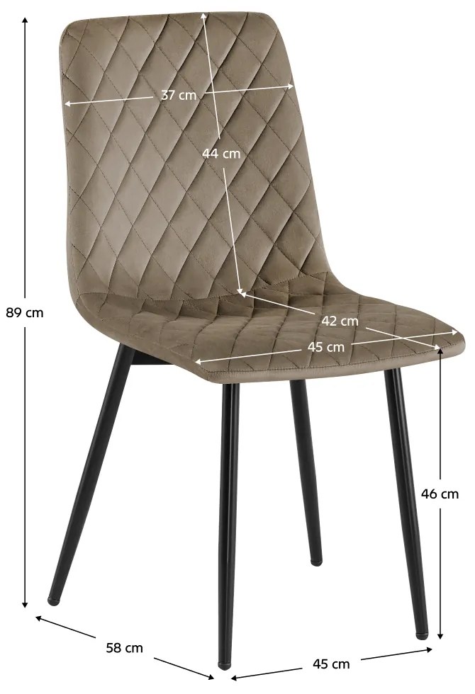 Jedálenská stolička, hnedá Velvet látka/kov, DARIJA