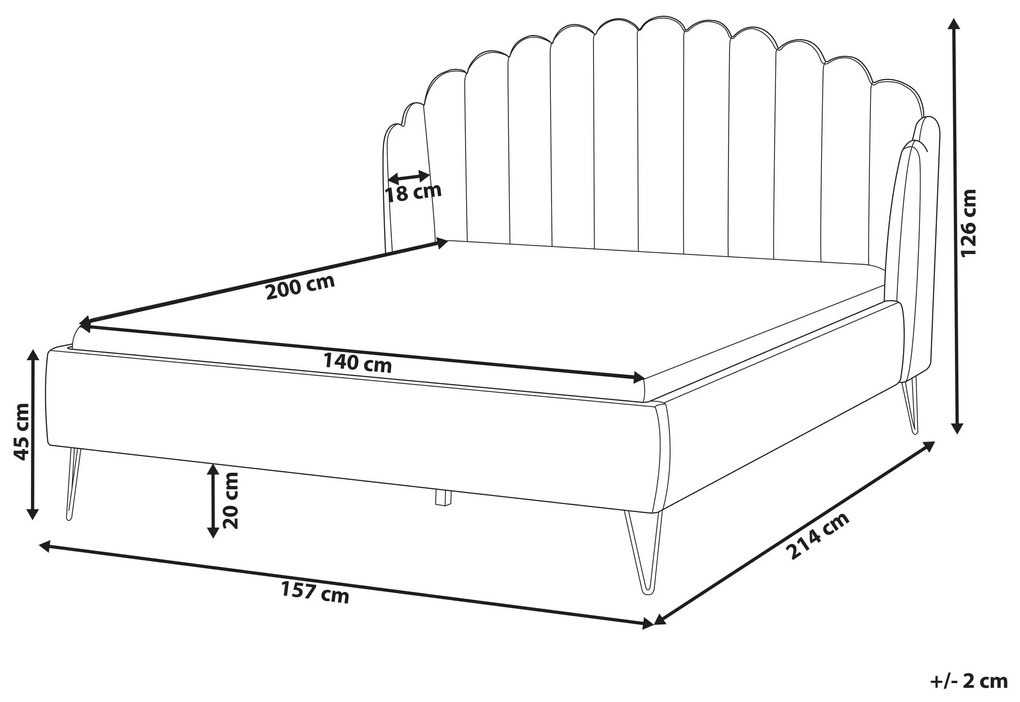 Čalúnená posteľ 140 x 200 cm béžová AMBILLOU Beliani