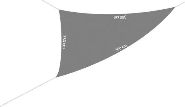 Garden Line SLNEČNÍK TROJUHOLNÍKOVÝ ŠEDÝ 3,6 X 3,6 X 3,6 M *0464