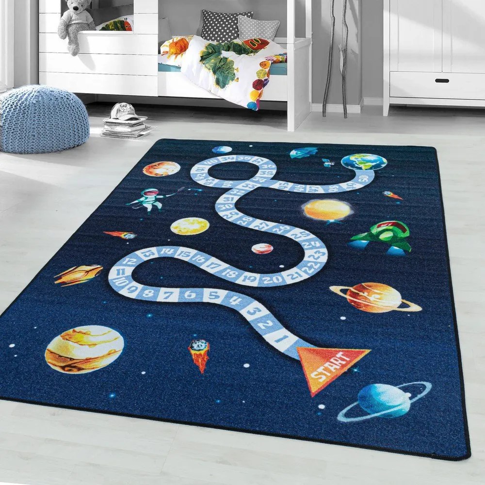 Tmavomodrý detský koberec 100x150 cm Play Space – Ayyildiz Carpets