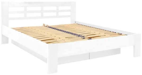 Dvojlôžková posteľ z masívu s úložným priestorom ANGELA 180x200 cm biela
