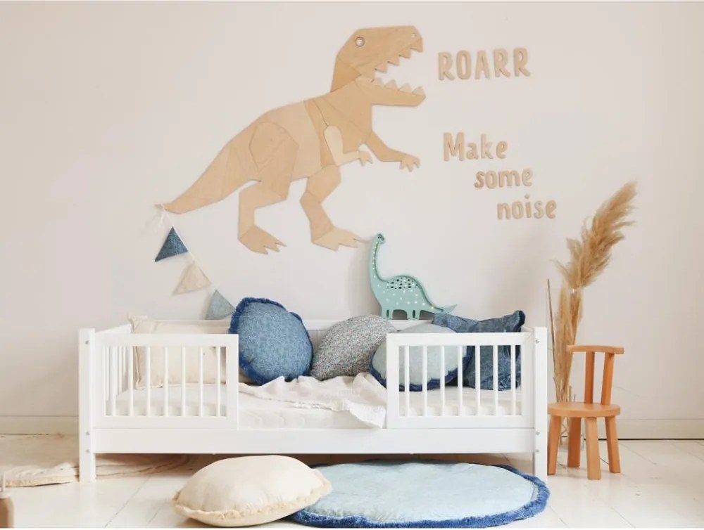 Drevená nástenná dekorácia Origami T-rex – dinosaurus do detskej izby M