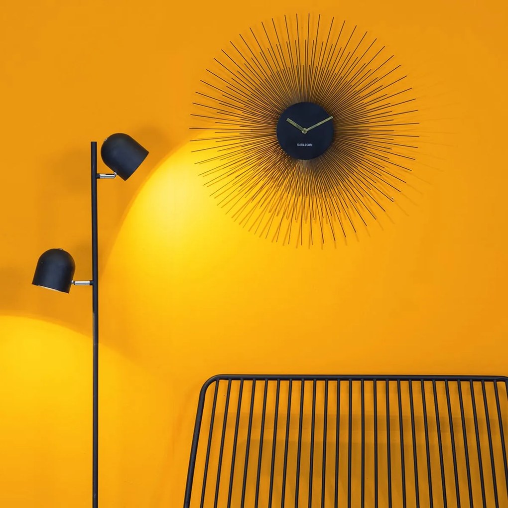 Nástenné hodiny Peony Steel Large čierna ø 60 cm x 3,5 cm